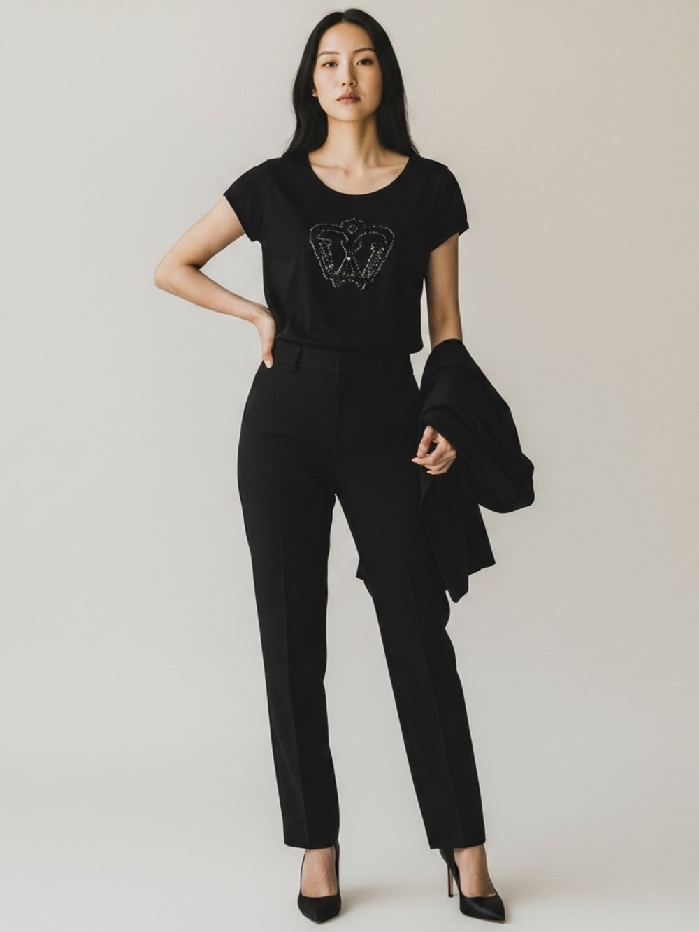 Weekend Max Mara Black Scoop Neck Short Sleeve T-Shirt | SZ Medium